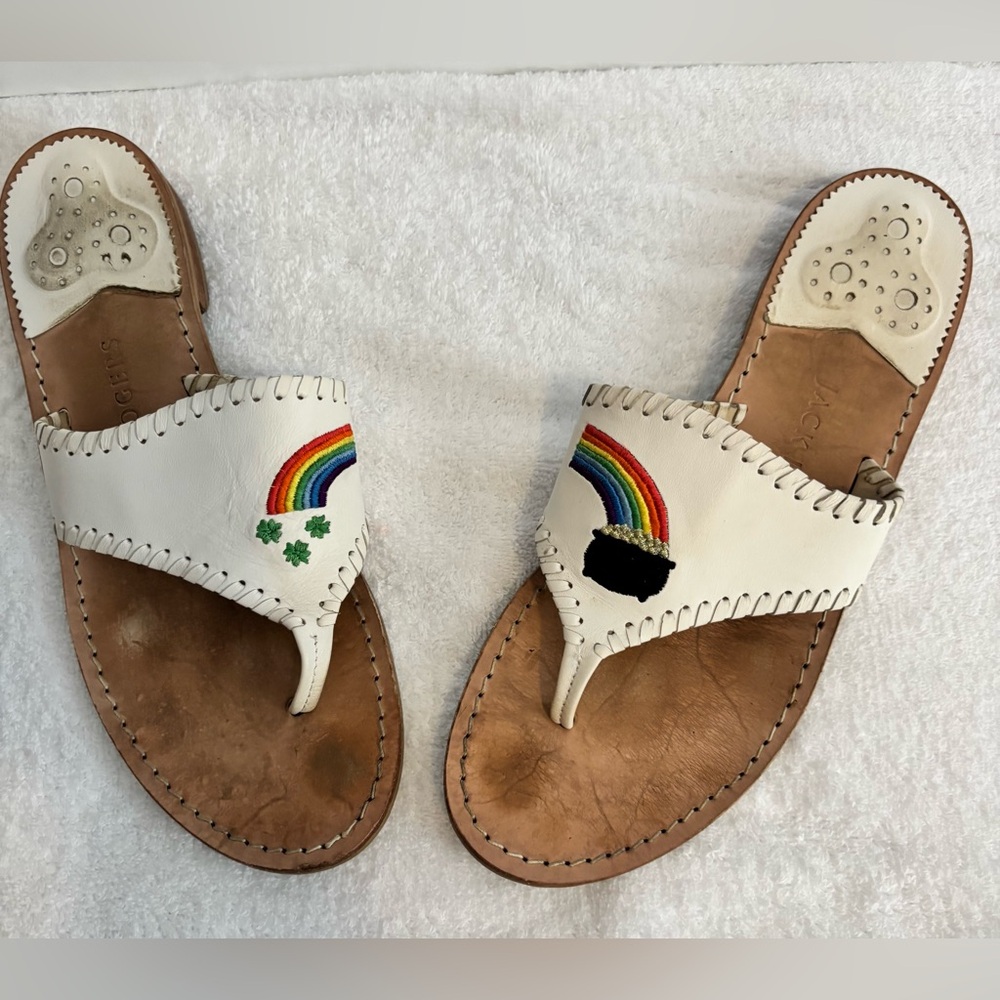 Jack Rogers St. Patrick’s Day Rainbow Pot of Gold Sandals Size 11M - Picture 2 of 4